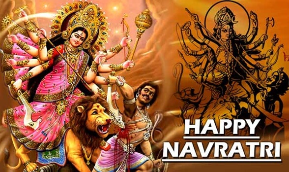 happy navratri images wishes wallpaper with durga mata