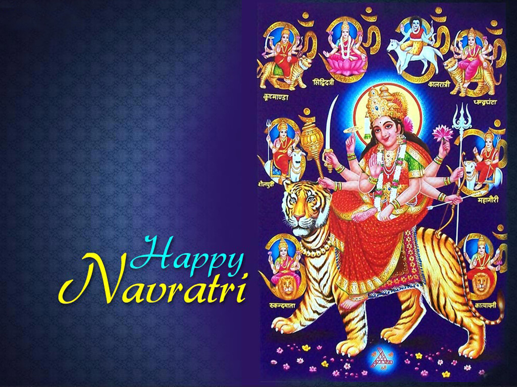 happy navratri HD wallpaper image photo with durga mata with other mata