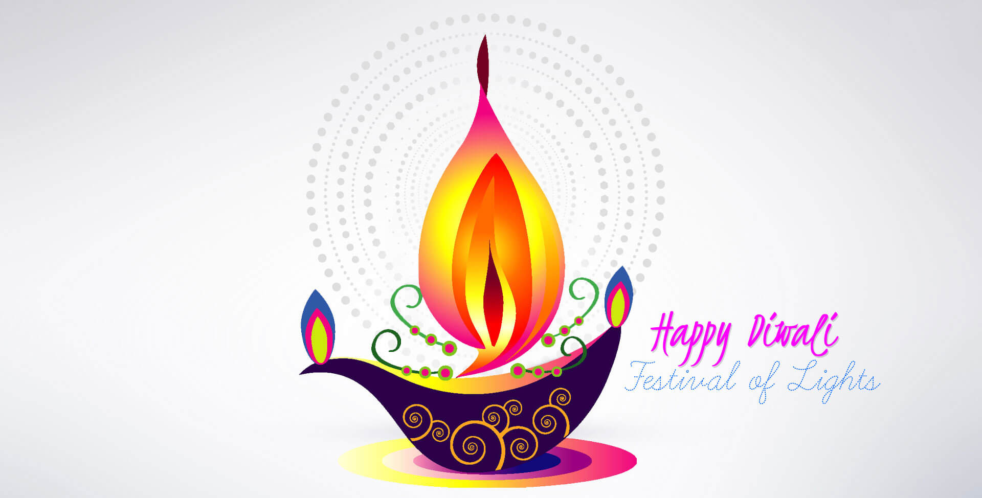 Happy Diwali with diya light greeting card wallpaper image