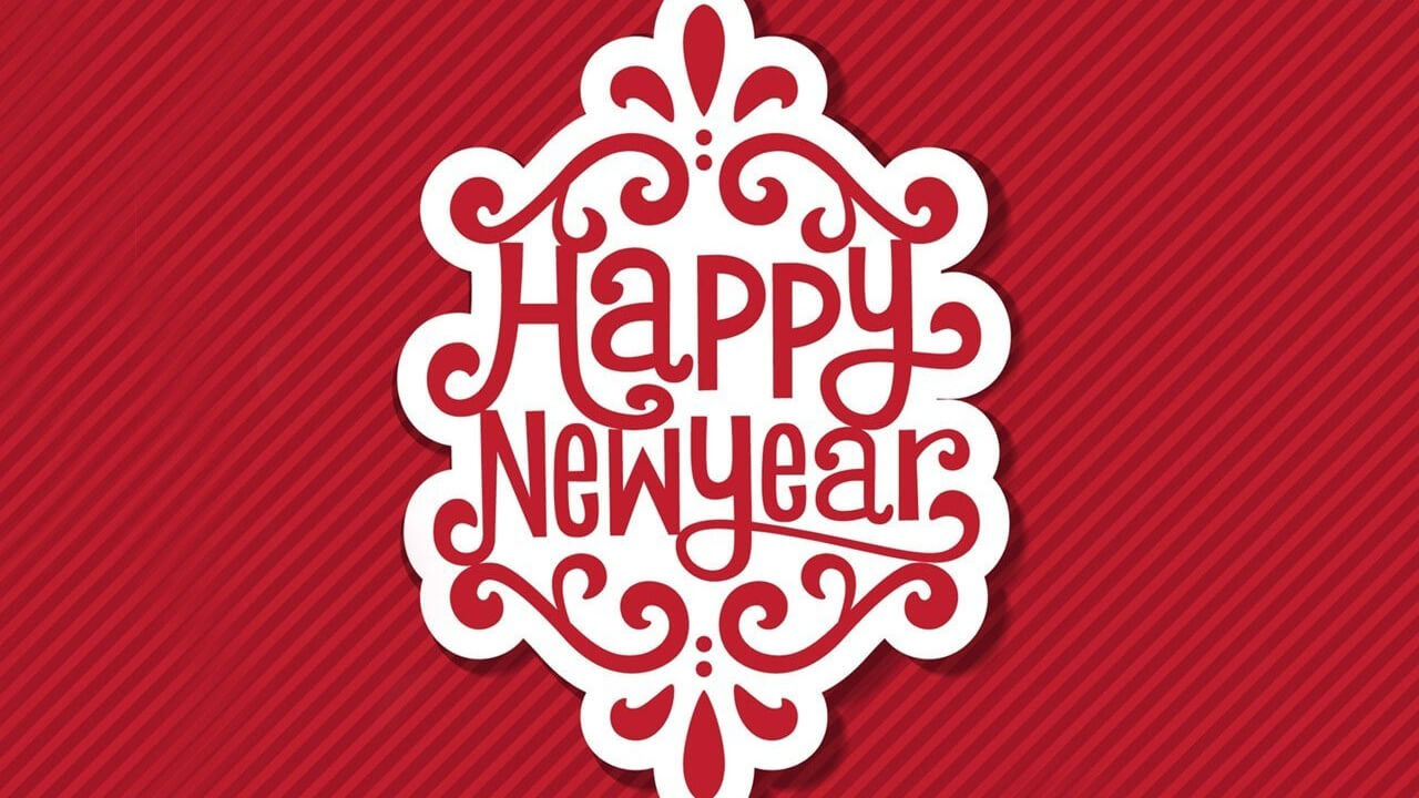 Happy New Year greeting cards poster
