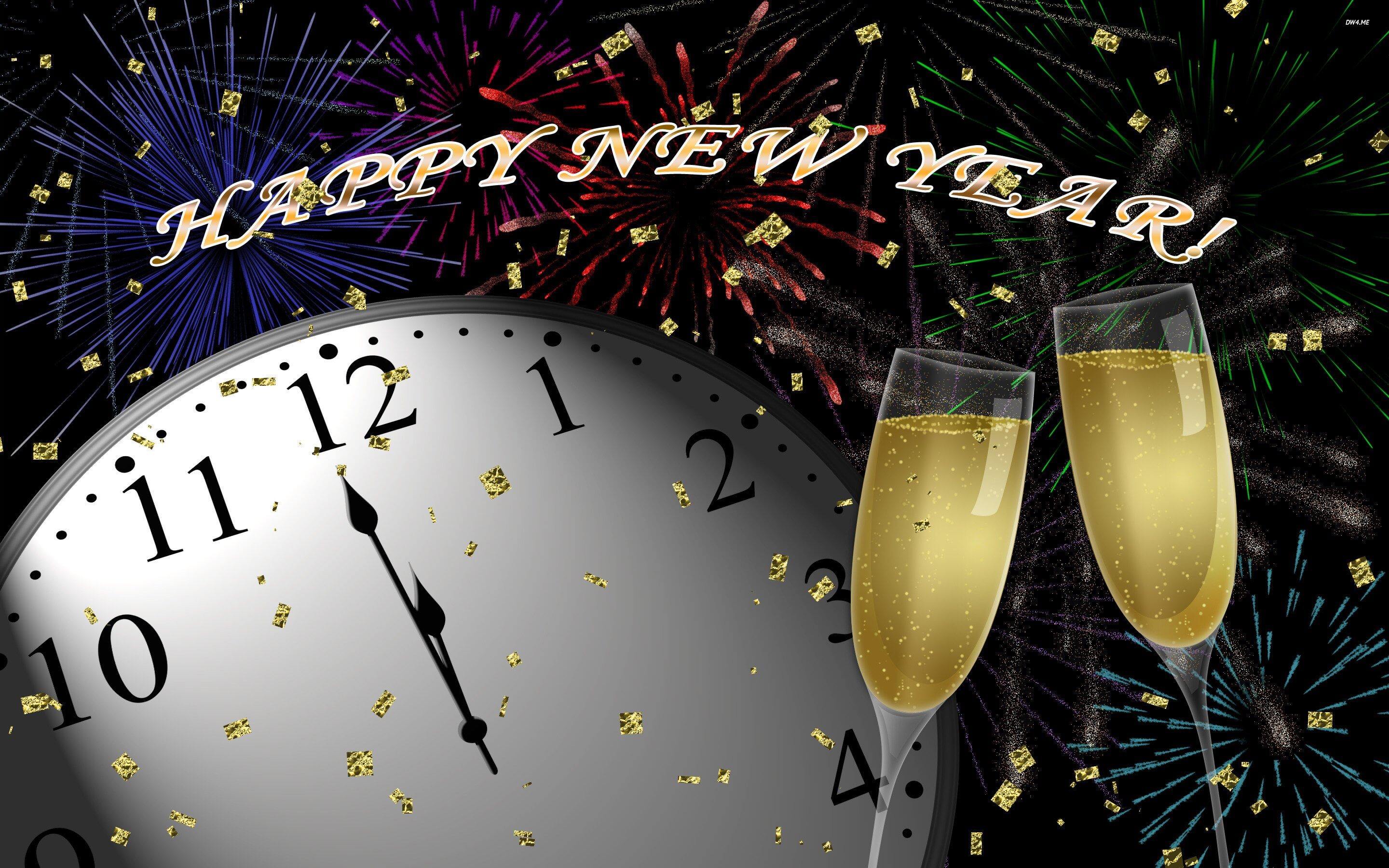 happy new year countdown image midnight champagne fireworks