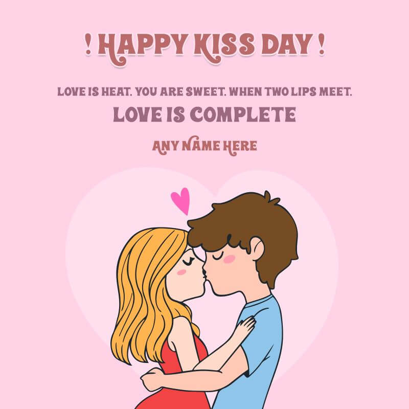 Happy Kiss Day Wishes Greeting Card