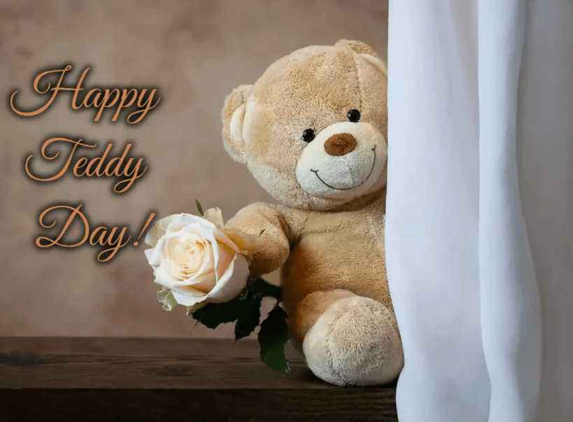 Happy Teddy Day Wishes Flowers