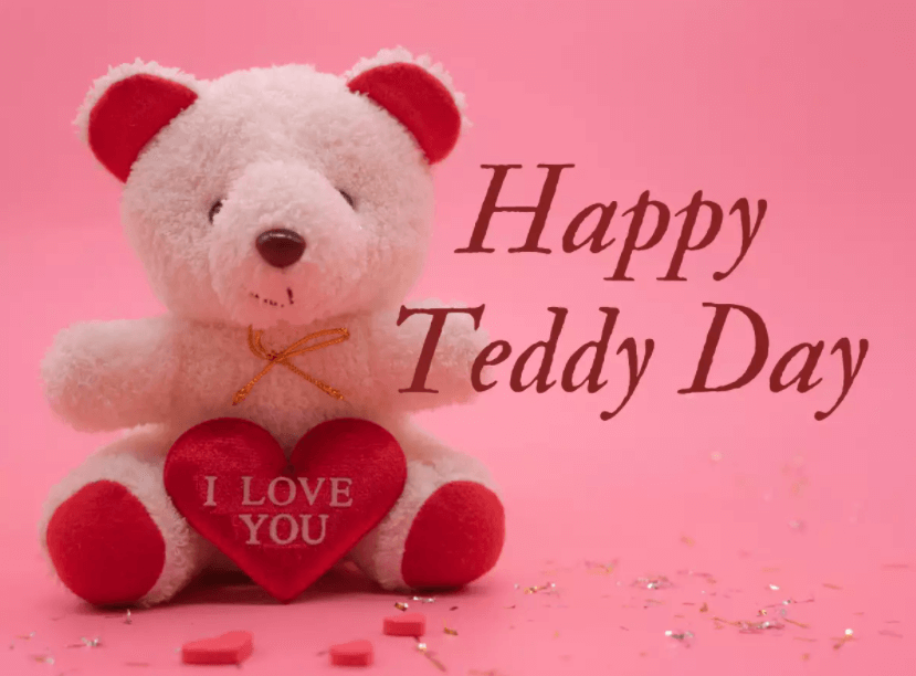 Happy Teddy Day Wishes Red Heart