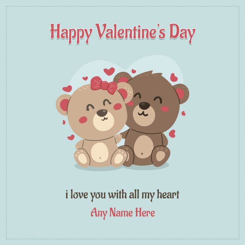 Happy Valentines Day Wishes Teddy Bear
